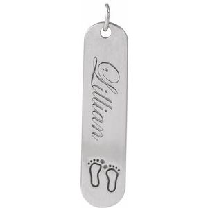 Sterling Silver Engravable Footprints Pendant