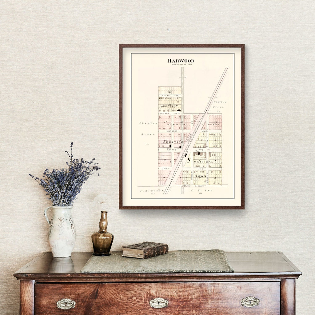 Vintage Map of Harwood, Missouri 1903