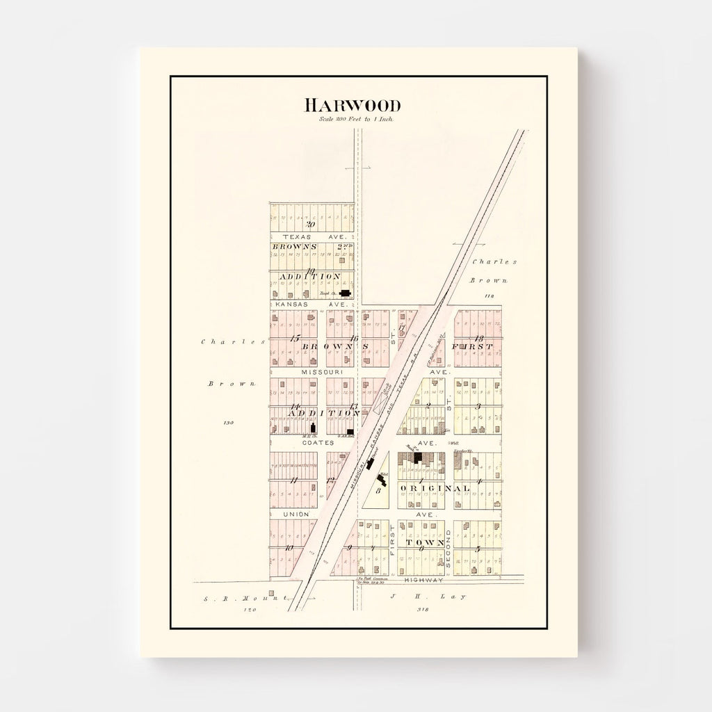 Vintage Map of Harwood, Missouri 1903
