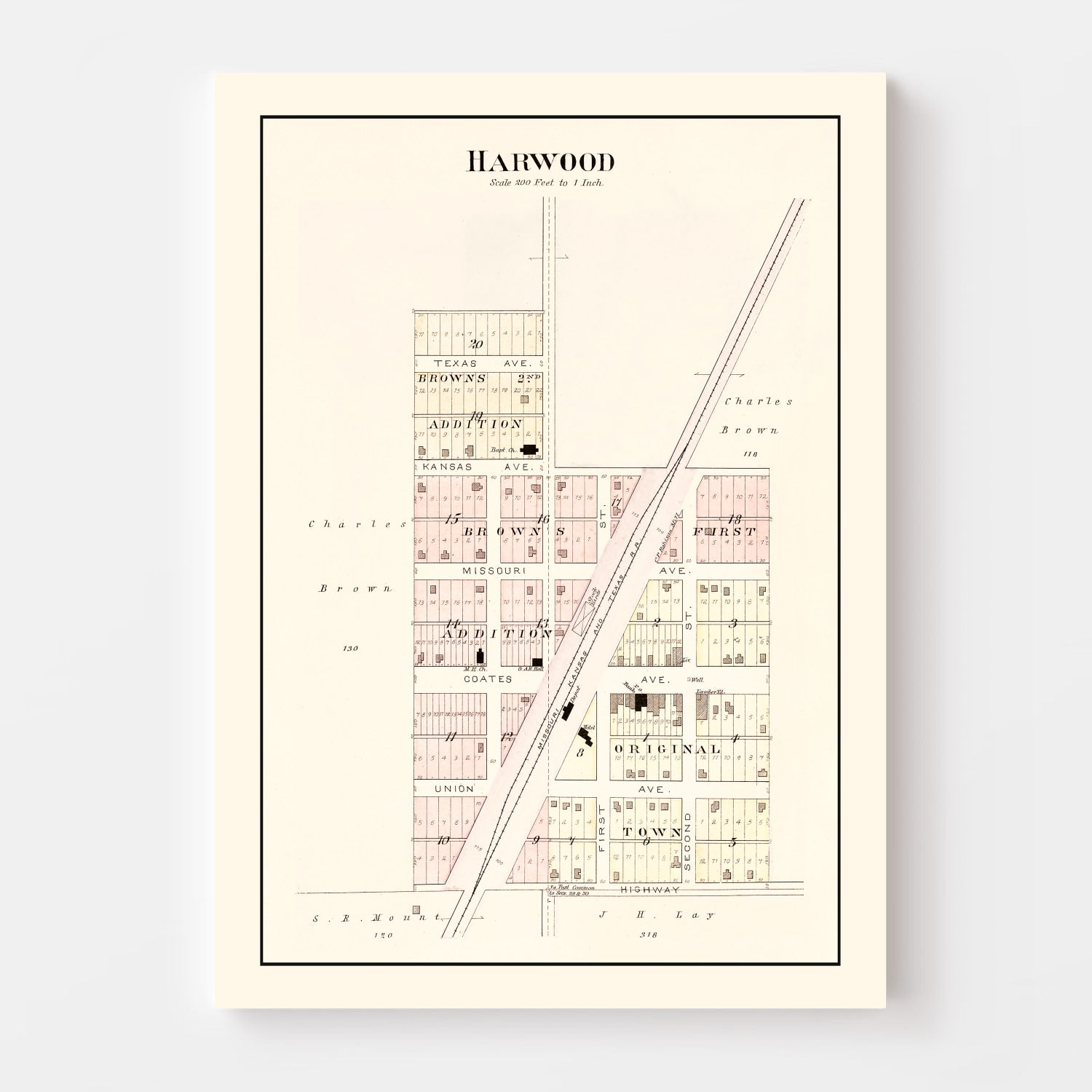 Vintage Map of Harwood, Missouri 1903