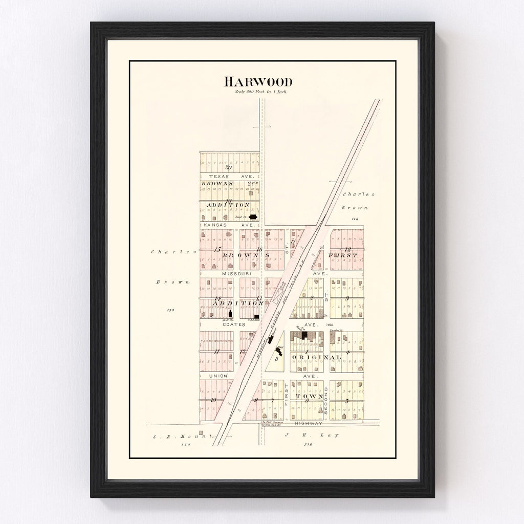 Vintage Map of Harwood, Missouri 1903