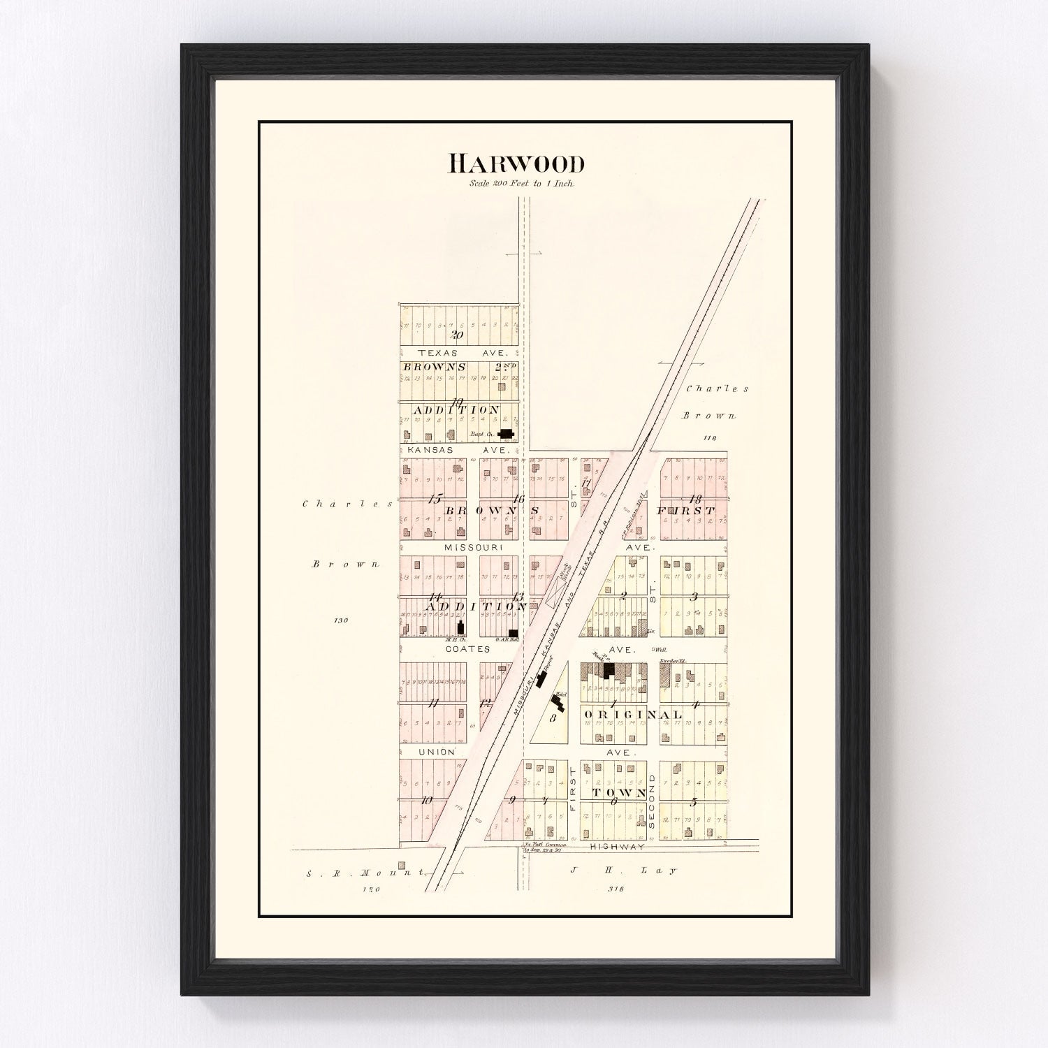 Vintage Map of Harwood, Missouri 1903