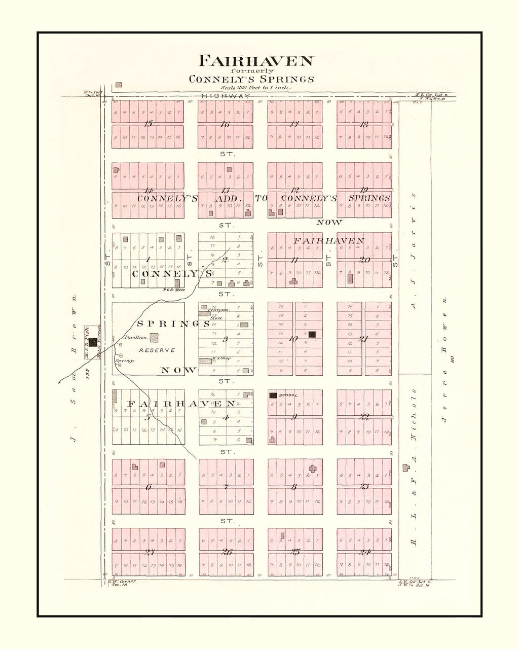 Vintage Map of Fairhaven, Missouri 1903