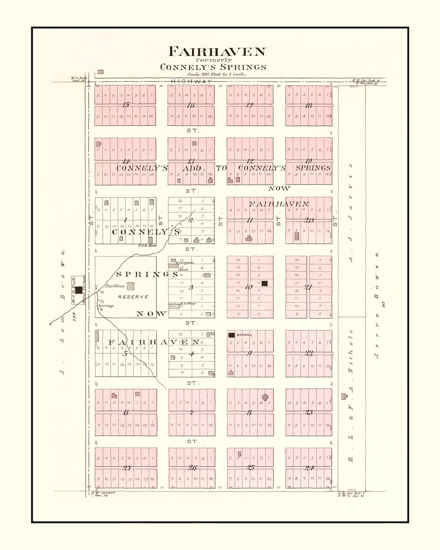 Vintage Map of Fairhaven, Missouri 1903