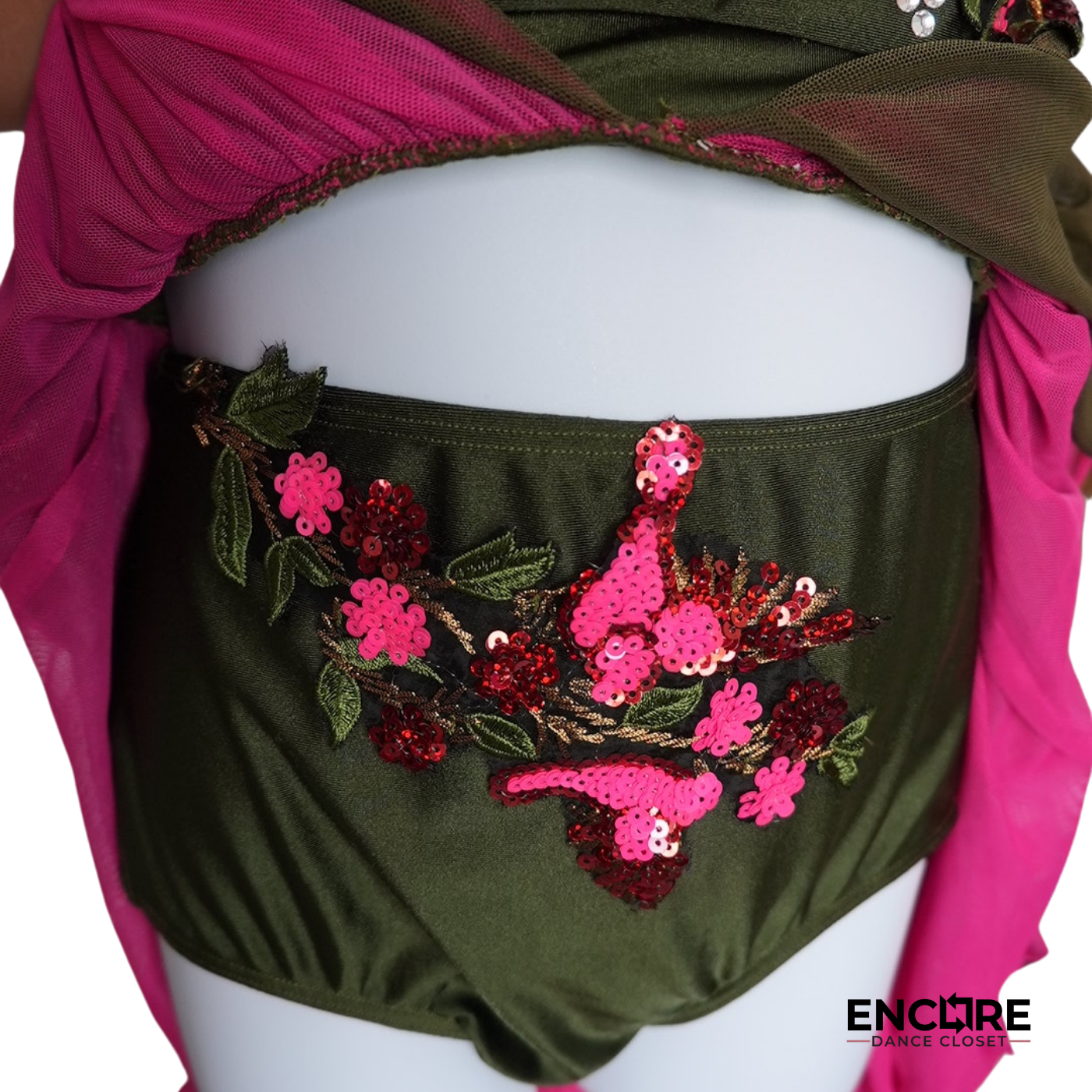 Olive Green and Pink Floral Lyrical