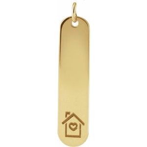 14K Yellow Engravable Home Pendant