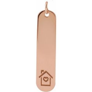 14K Rose Engravable Home Pendant