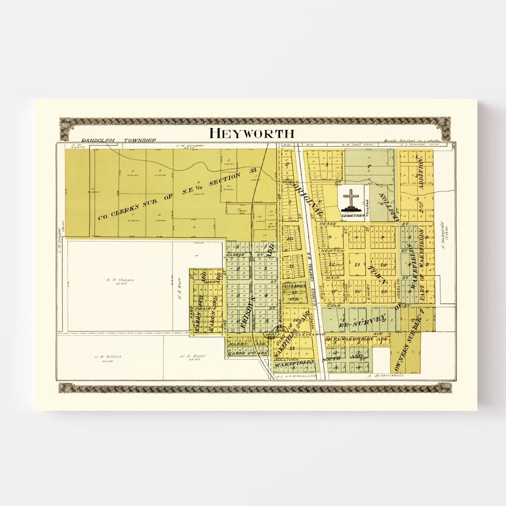 Vintage Map of Plano, Illinois 1903