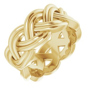 18K Yellow 8 mm Woven-Design Band Size 4.5