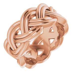 18K Rose 8 mm Woven-Design Band Size 4.5
