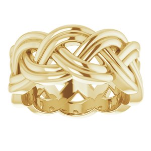 14K Yellow 8 mm Woven-Design Band Size 4.5