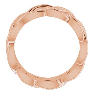 18K Rose 8 mm Woven-Design Band Size 4.5