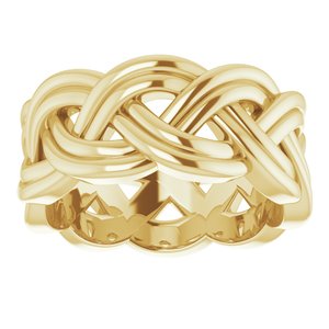10K Yellow 8 mm Woven-Design Band Size 5