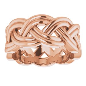 18K Rose 8 mm Woven-Design Band Size 5