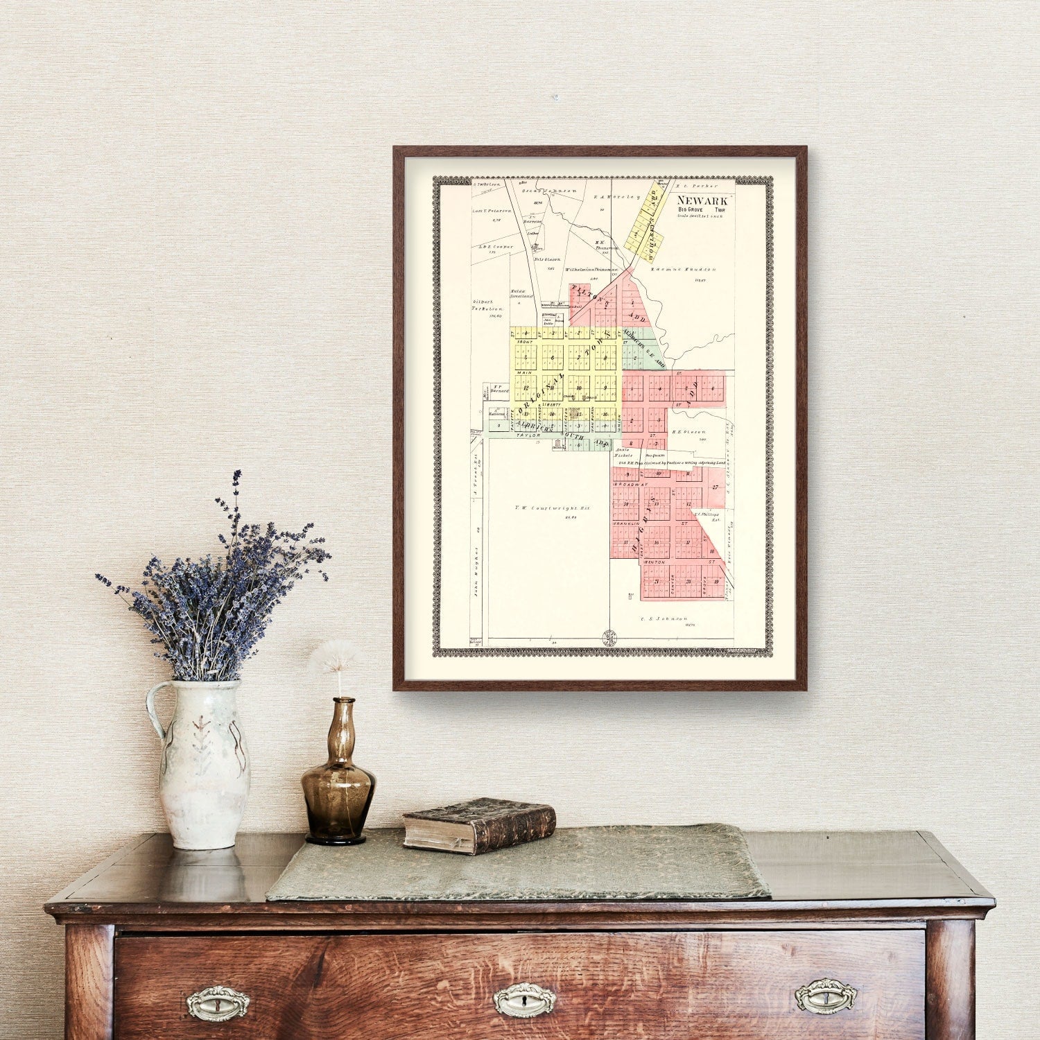 Vintage Map of Newark, Illinois 1903