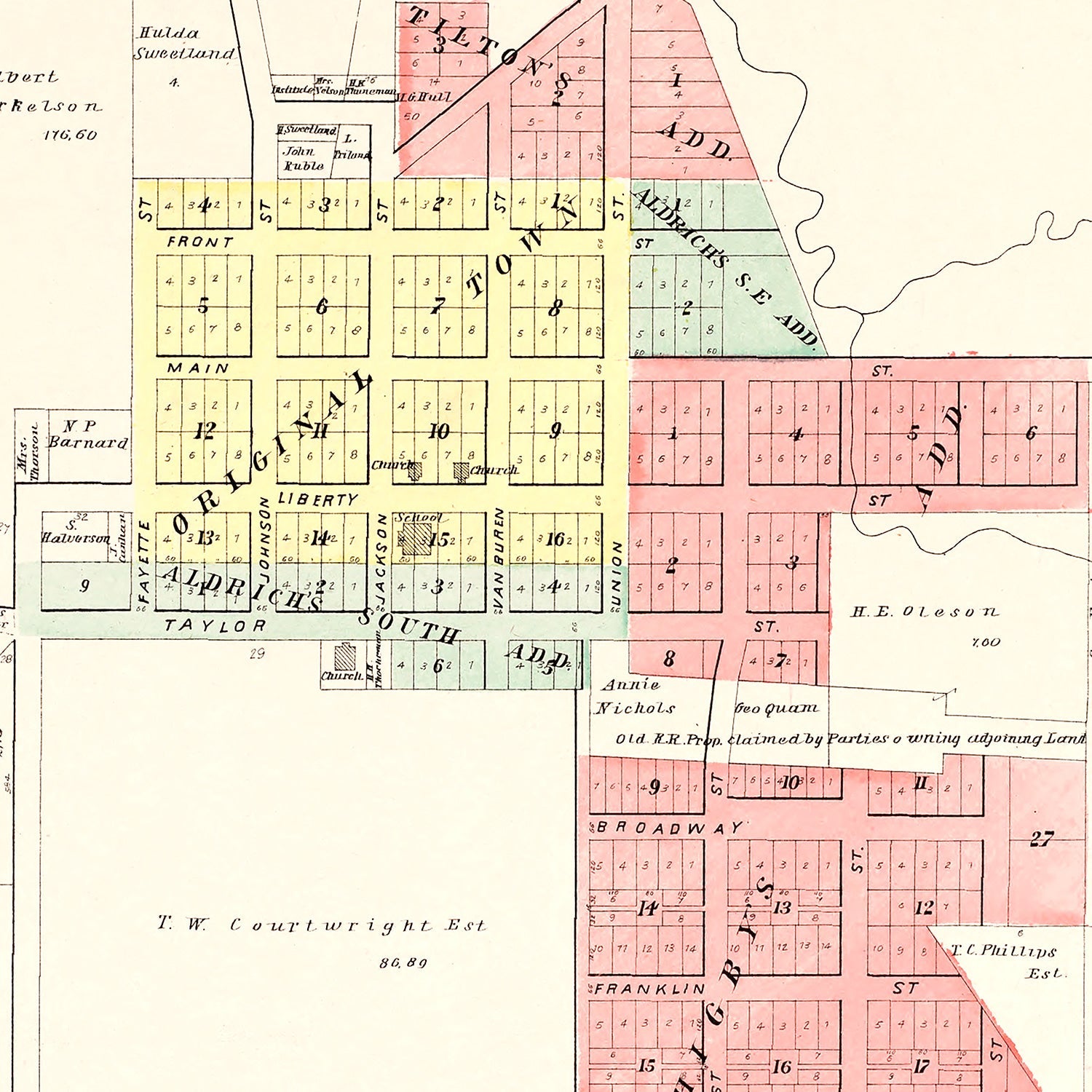 Vintage Map of Newark, Illinois 1903