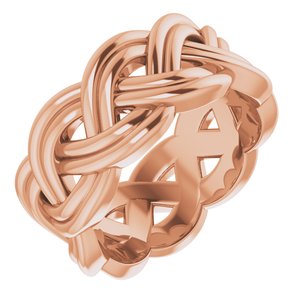 18K Rose 8 mm Woven-Design Band Size 5