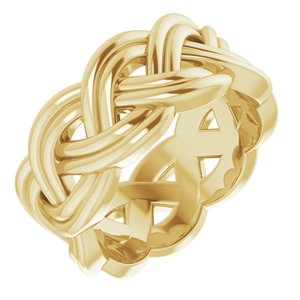 14K Yellow 8 mm Woven-Design Band Size 5