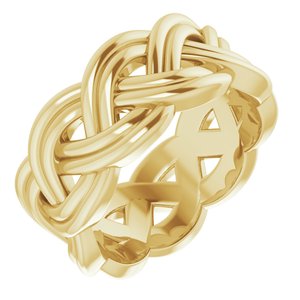 18K Yellow 8 mm Woven-Design Band Size 5.5