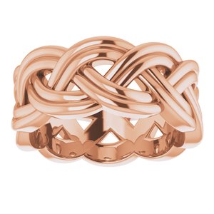 14K Rose 8 mm Woven-Design Band Size 5.5