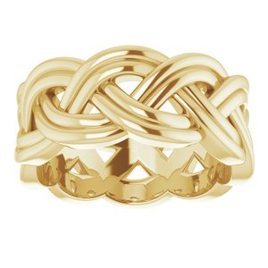 10K Yellow 8 mm Woven-Design Band Size 5.5
