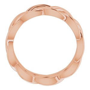 18K Rose 8 mm Woven-Design Band Size 5.5
