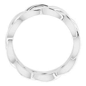 14K X1 White 8 mm Woven-Design Band Size 5.5