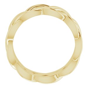 14K Yellow 8 mm Woven-Design Band Size 5.5