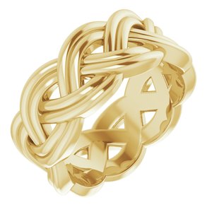 18K Yellow 8 mm Woven-Design Band Size 6