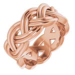 10K Rose 8 mm Woven-Design Band Size 6