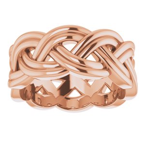 14K Rose 8 mm Woven-Design Band Size 6