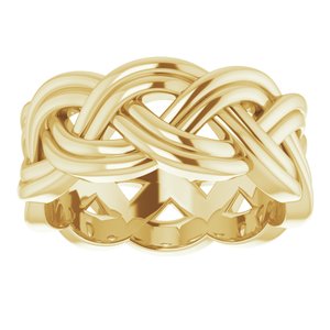 10K Yellow 8 mm Woven-Design Band Size 6