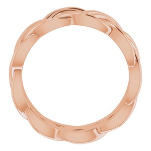 18K Rose 8 mm Woven-Design Band Size 6