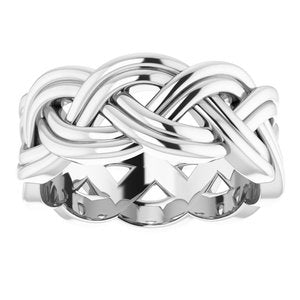 Continuum Sterling Silver 8 mm Woven-Design Band Size 6.5