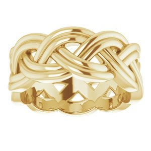 18K Yellow 8 mm Woven-Design Band Size 6.5