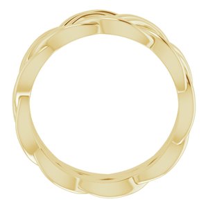 14K Yellow 8 mm Woven-Design Band Size 6.5