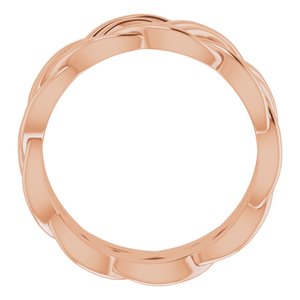 14K Rose 8 mm Woven-Design Band Size 6.5