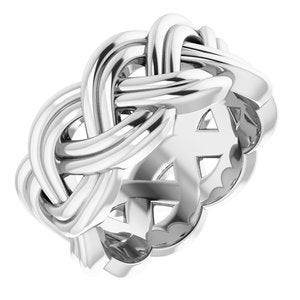 Continuum Sterling Silver 8 mm Woven-Design Band Size 4
