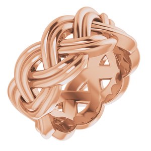14K Rose 8 mm Woven-Design Band Size 4