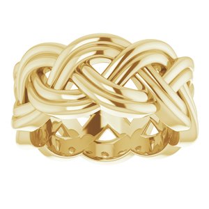 10K Yellow 8 mm Woven-Design Band Size 4