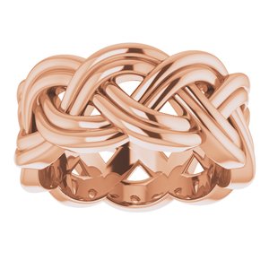 18K Rose 8 mm Woven-Design Band Size 4
