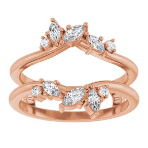 14K Rose 1/3 CTW Natural Diamond Ring Guard