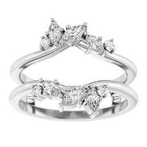 14K White 1/3 CTW Natural Diamond Ring Guard
