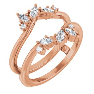 14K Rose 1/3 CTW Natural Diamond Ring Guard