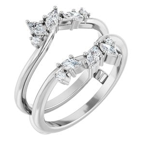 14K White 1/3 CTW Natural Diamond Ring Guard