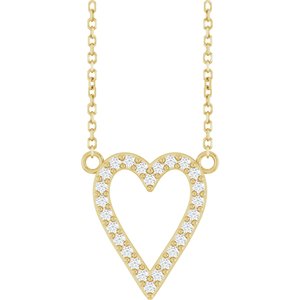 Accented Heart Necklace or Center