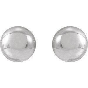14K White 3 mm Ball Earrings