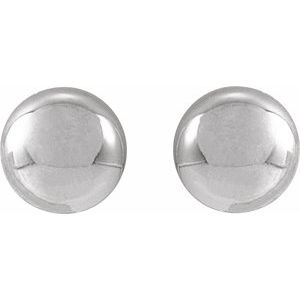14K White 4 mm Ball Earrings