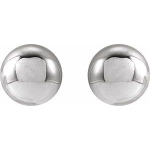 14K White 5 mm Ball Earrings