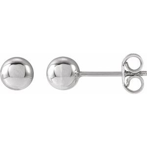 14K White 5 mm Ball Earrings